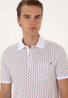 Erkek Regular Fit Beyaz Polo Yaka Tişört - 50299637033