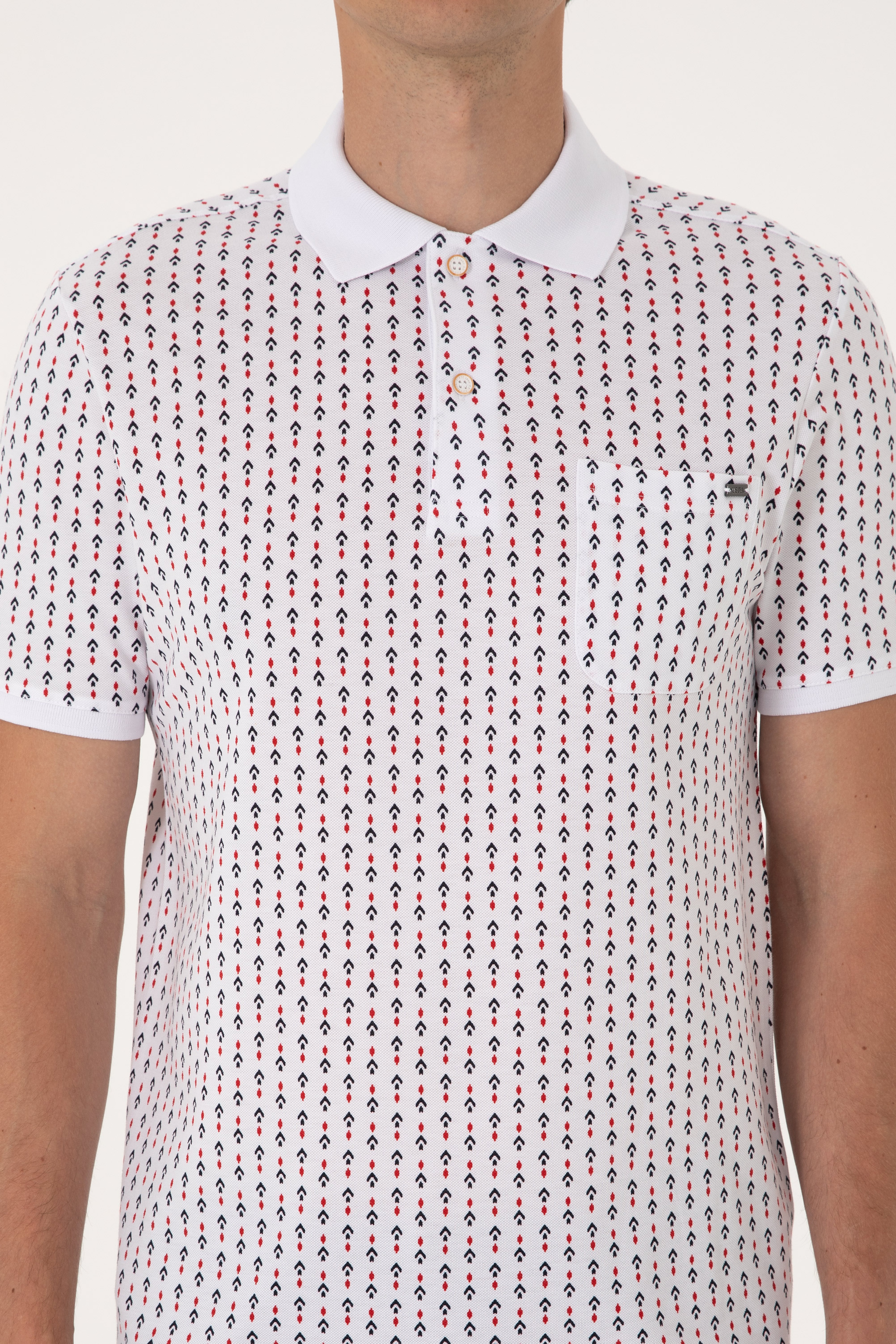 Erkek Regular Fit Beyaz Polo Yaka Tişört - Image 6