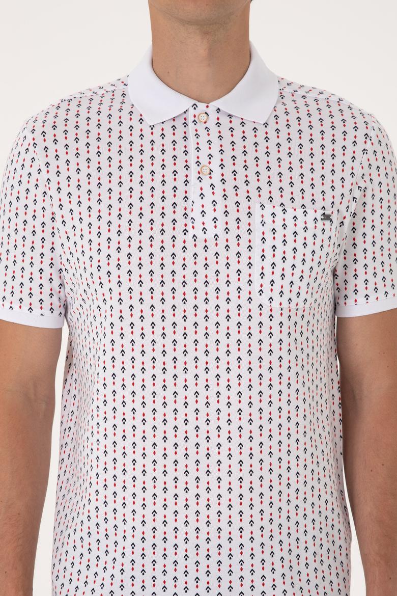 Erkek Regular Fit Beyaz Polo Yaka Tişört - 50299637033