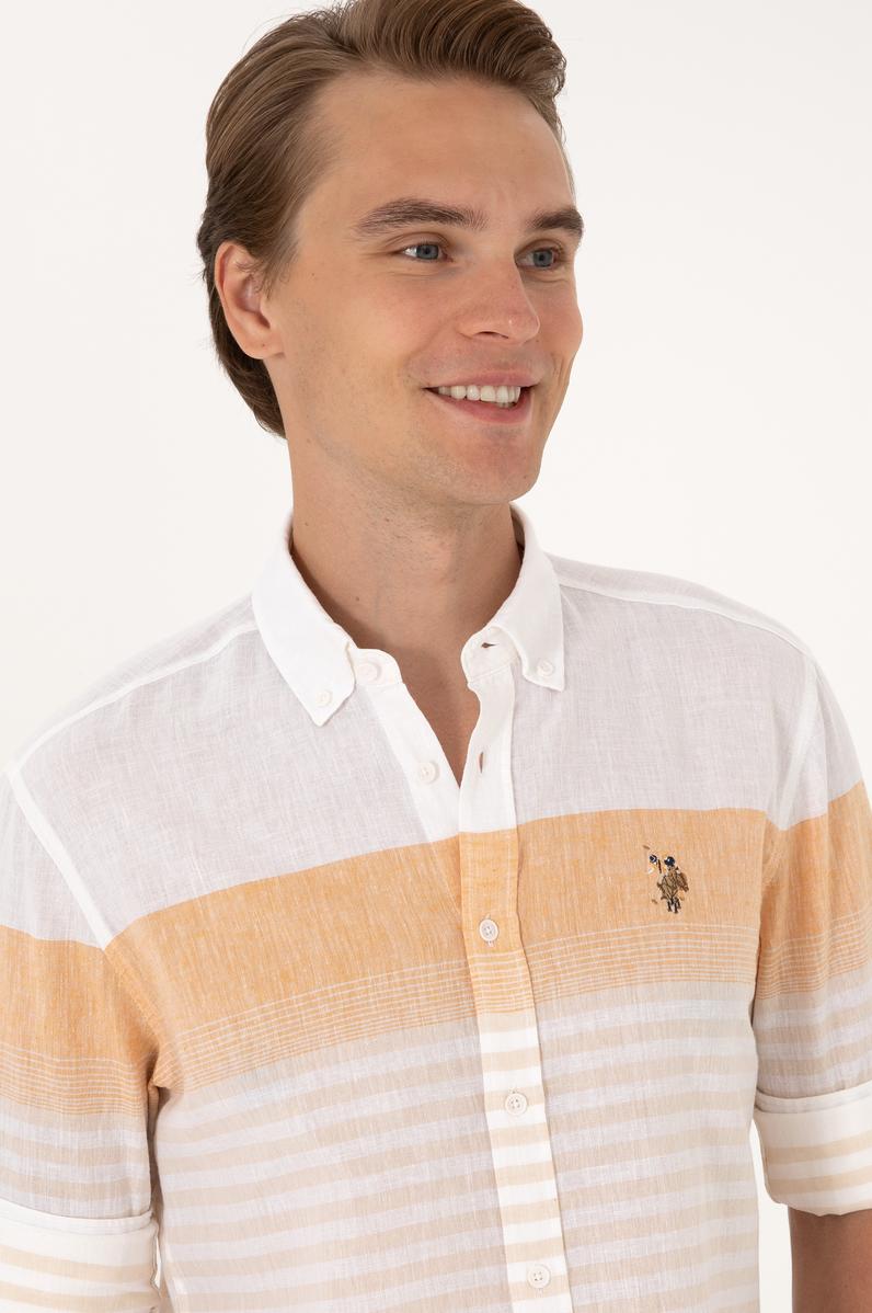 Erkek Turuncu Uzun Kollu Gömlek