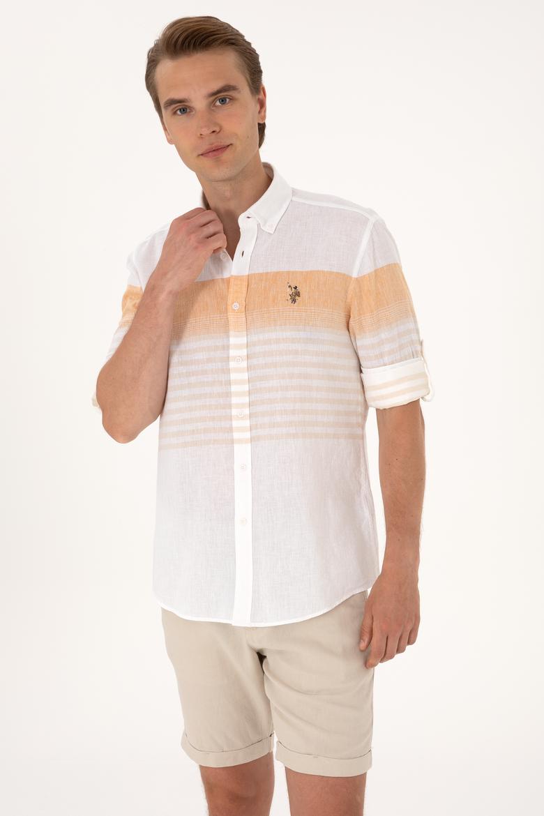 Erkek Turuncu Uzun Kollu Gömlek