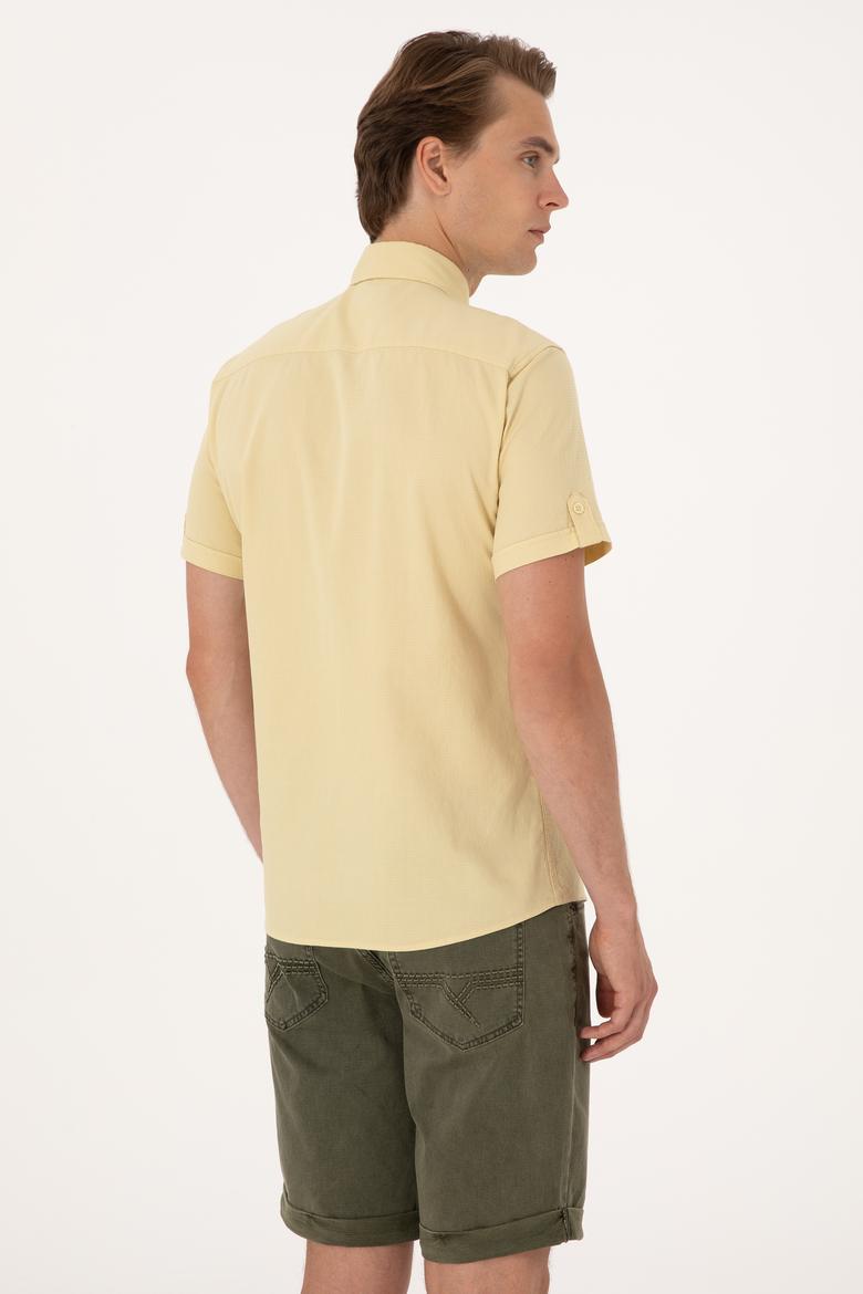 Erkek Açık Haki Kısa Kollu Gömlek - 50300181009