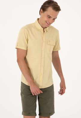 Erkek Açık Haki Kısa Kollu Gömlek - 50300181009