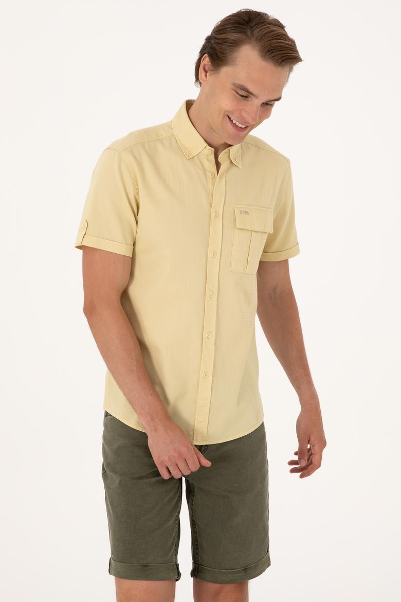 Erkek Açık Haki Kısa Kollu Gömlek - 50300181009
