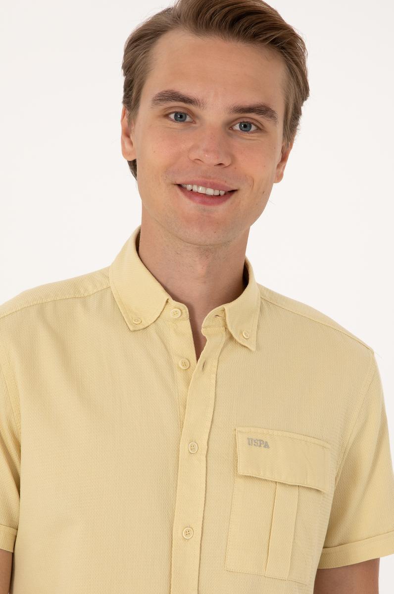 Erkek Açık Haki Kısa Kollu Gömlek