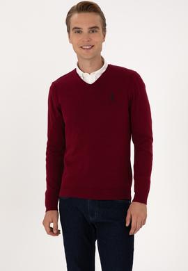 Erkek Bordo Basic Kazak - 50288881023