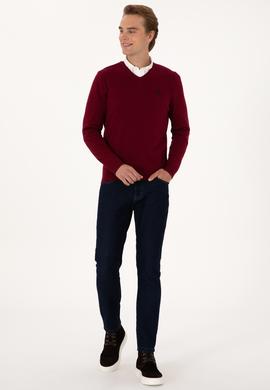 Erkek Bordo Basic Kazak - 50288881023