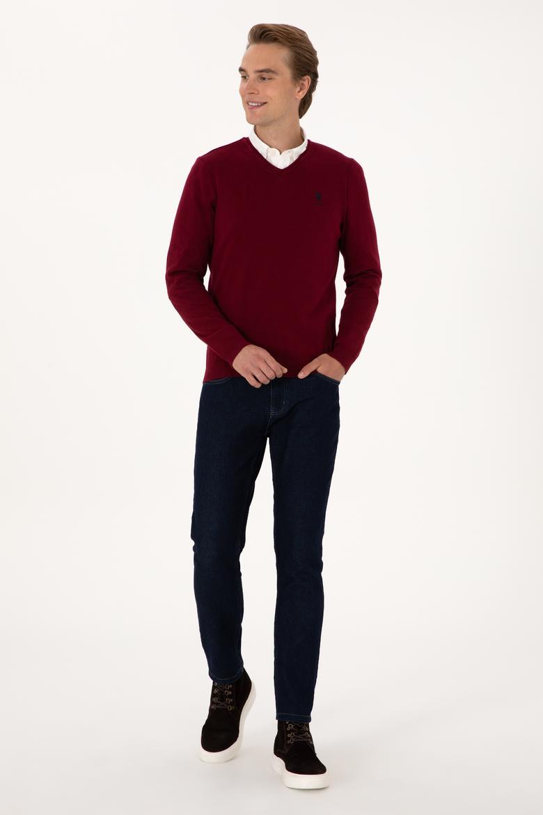 Erkek Bordo Basic Kazak - 50288881023