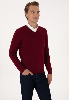 Erkek Bordo Basic Kazak - 50288881023