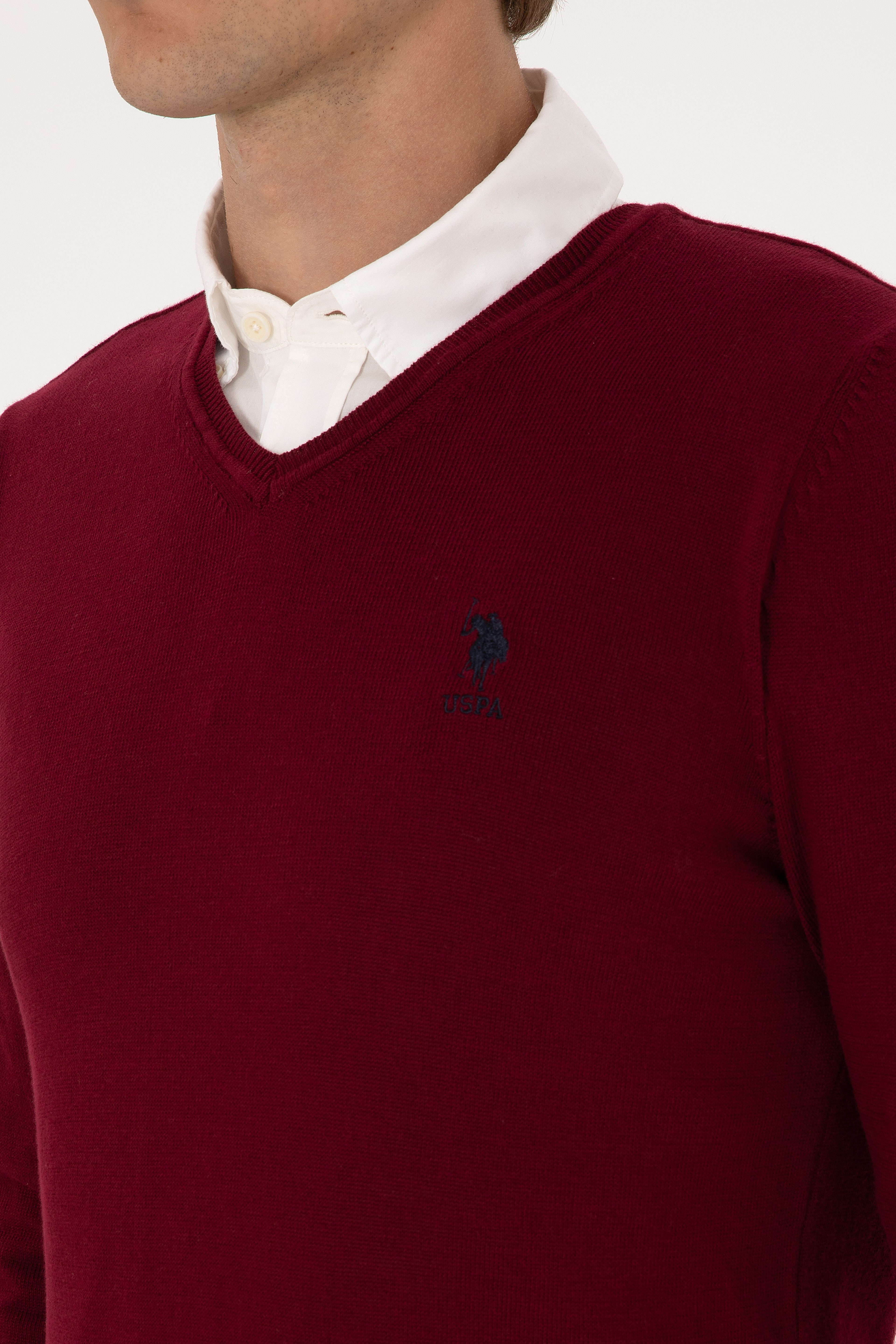 Erkek Bordo Basic Kazak - Image 7