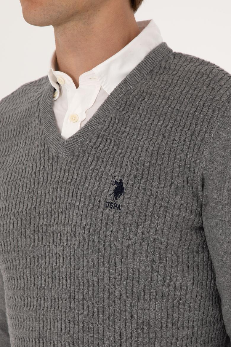 Erkek Gri Melanj Basic Kazak - 50288879035