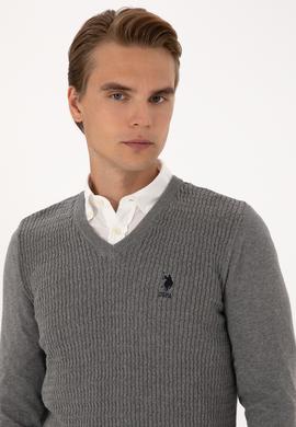 Erkek Gri Melanj Basic Kazak - 50288879035