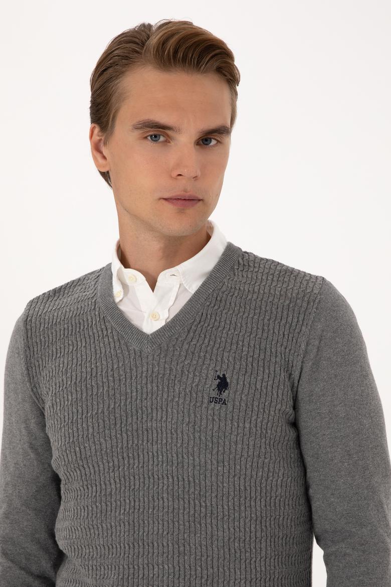 Erkek Gri Melanj Basic Kazak - 50288879035