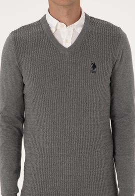 Erkek Gri Melanj Basic Kazak - 50288879035