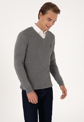 Erkek Gri Melanj Basic Kazak - 50288879035