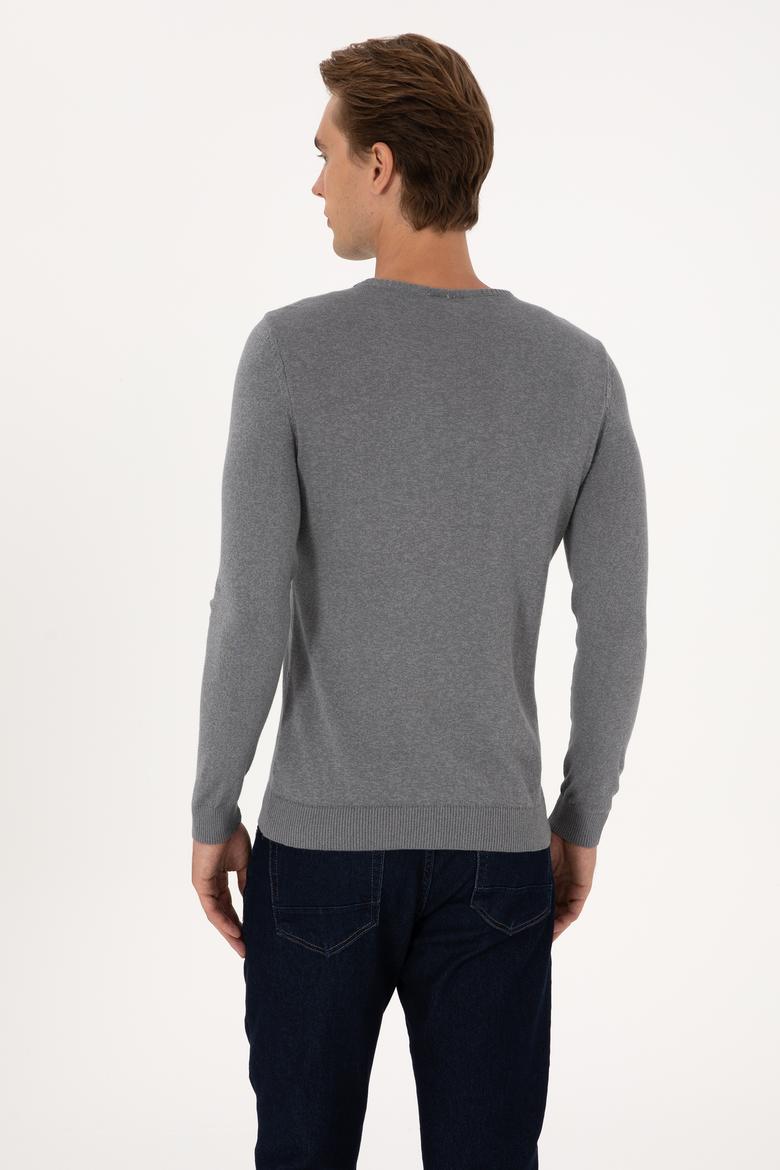 Erkek Gri Melanj Basic Kazak - 50288880029