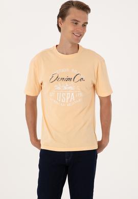 Erkek Comfort Fit Turuncu Bisiklet Yaka Tişört - 50300239016