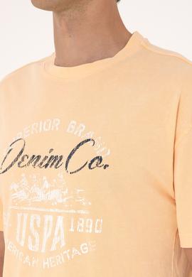 Erkek Comfort Fit Turuncu Bisiklet Yaka Tişört - 50300239016