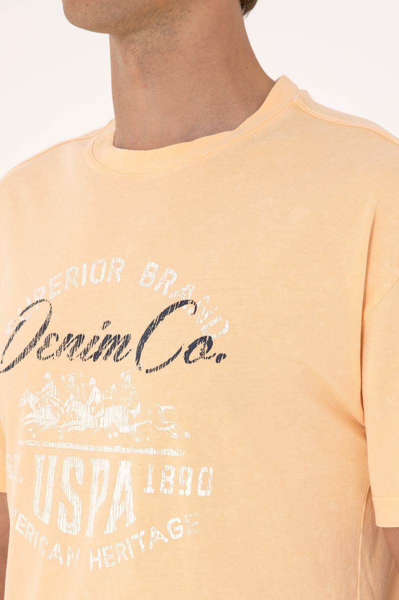 Erkek Comfort Fit Turuncu Bisiklet Yaka Tişört