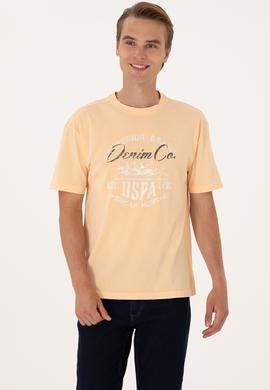 Erkek Comfort Fit Turuncu Bisiklet Yaka Tişört - 50300239016