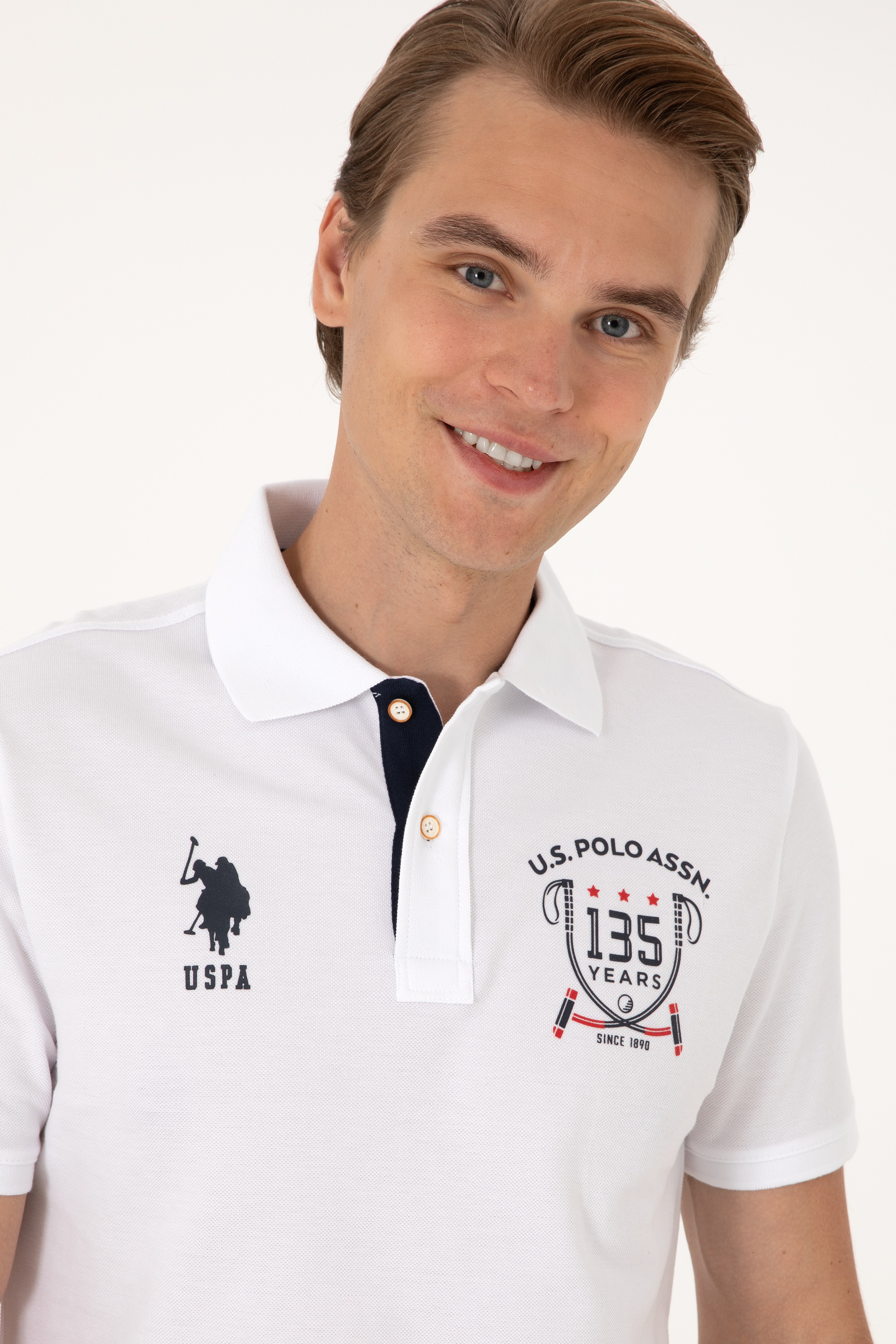 Erkek Regular Fit Beyaz Polo Yaka Tişört