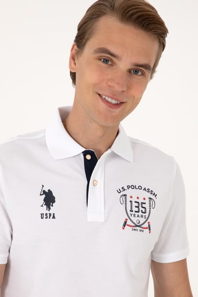 Erkek Regular Fit Beyaz Polo Yaka Tişört