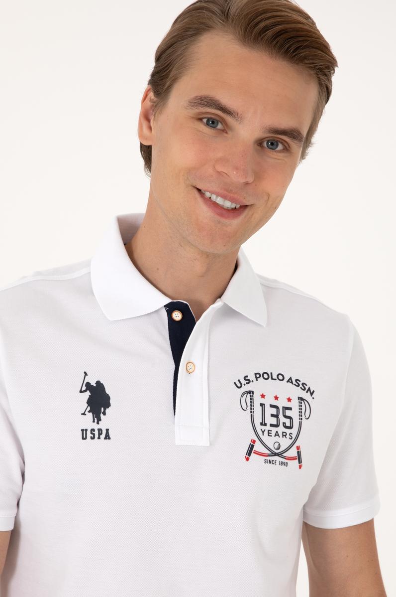 Erkek Regular Fit Beyaz Polo Yaka Tişört