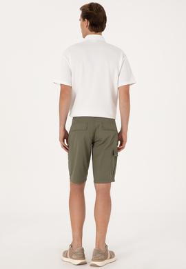 Erkek Koyu Haki Dokuma Şort - 50300418026