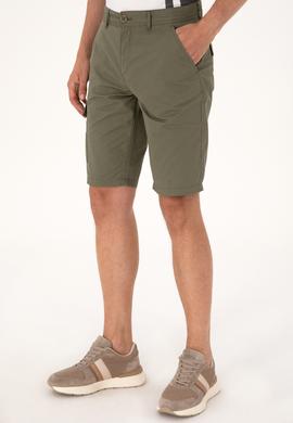 Erkek Koyu Haki Dokuma Şort - 50300418026