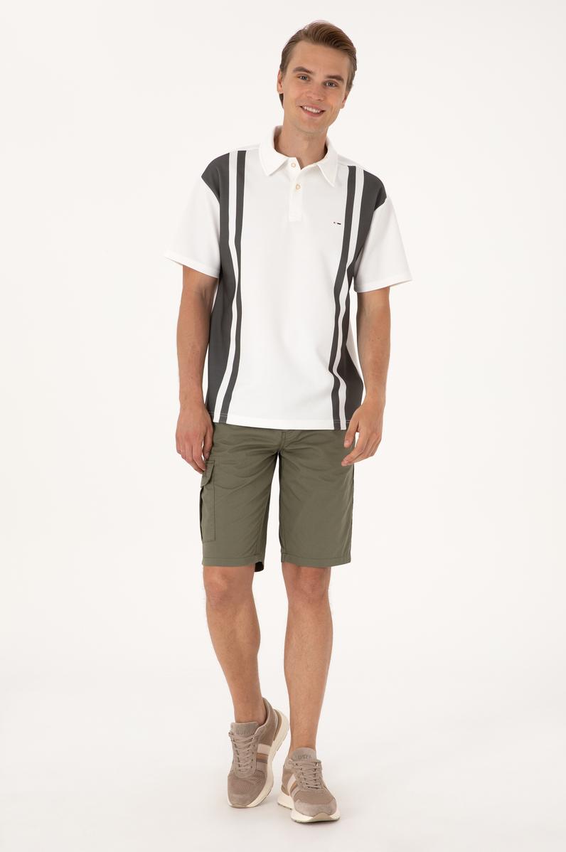 Erkek Koyu Haki Dokuma Şort