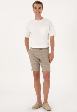 Erkek Comfort Fit Krem Bisiklet Yaka Tişört - 50300125009