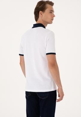 Erkek Regular Fit Beyaz Polo Yaka Tişört - 50299782007