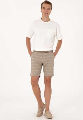 Erkek Koyu Haki Dokuma Şort - 50300443025