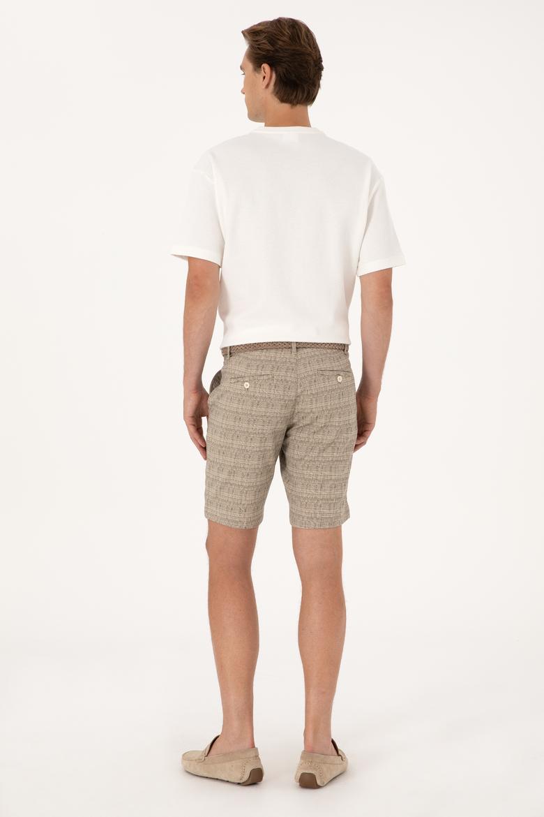 Erkek Koyu Haki Dokuma Şort - 50300443025