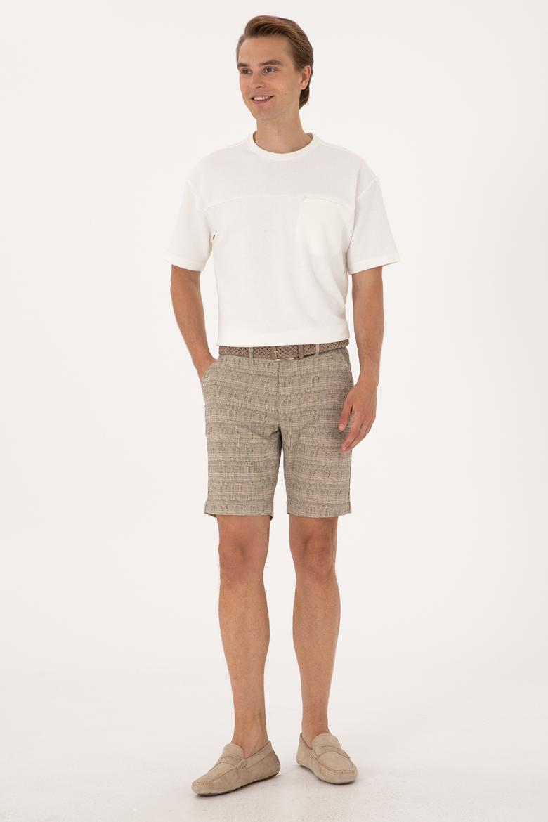 Erkek Koyu Haki Dokuma Şort - 50300443025