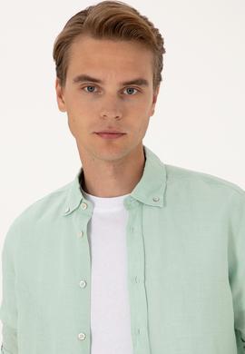 Erkek Su Yeşili Uzun Kollu Gömlek - 50299597007