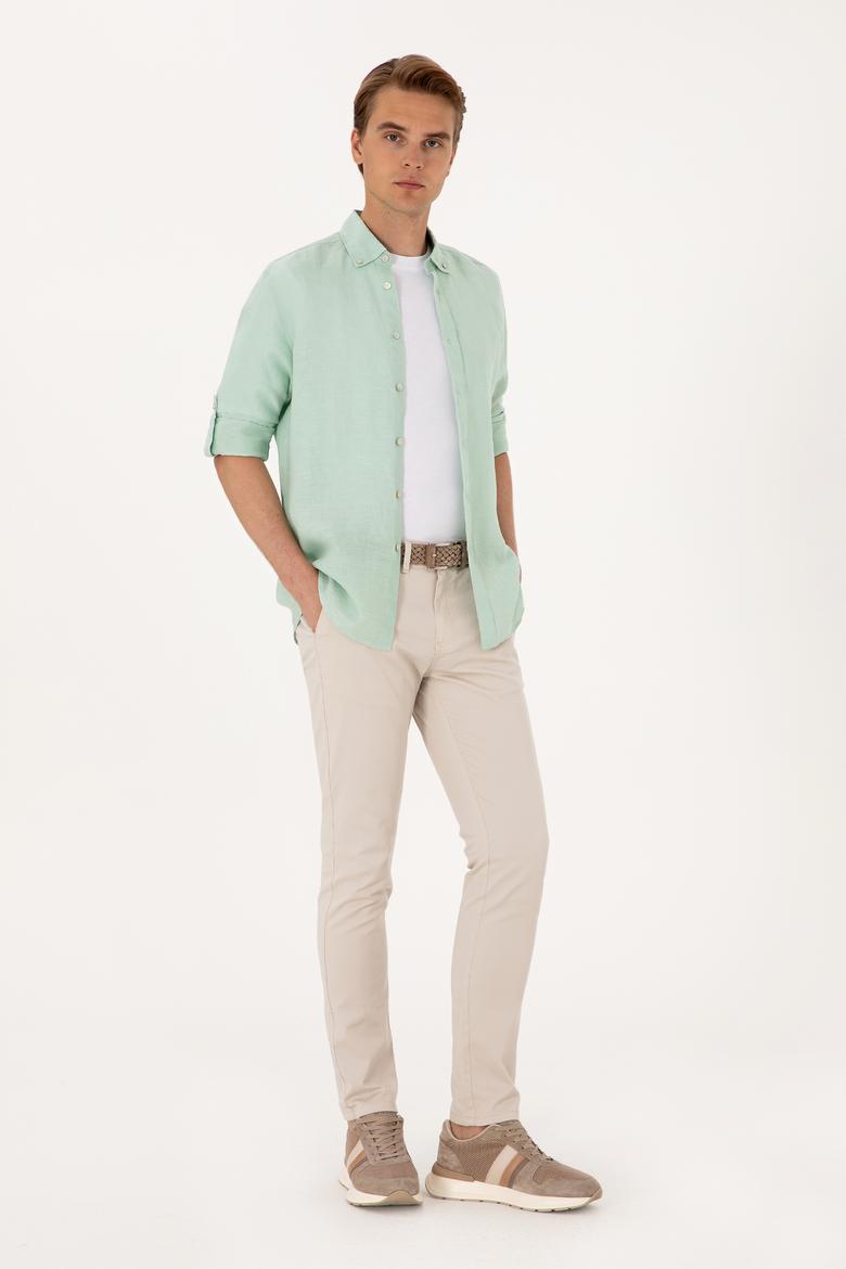 Erkek Su Yeşili Uzun Kollu Gömlek - 50299597007