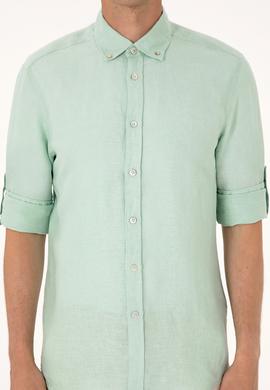 Erkek Su Yeşili Uzun Kollu Gömlek - 50299597007