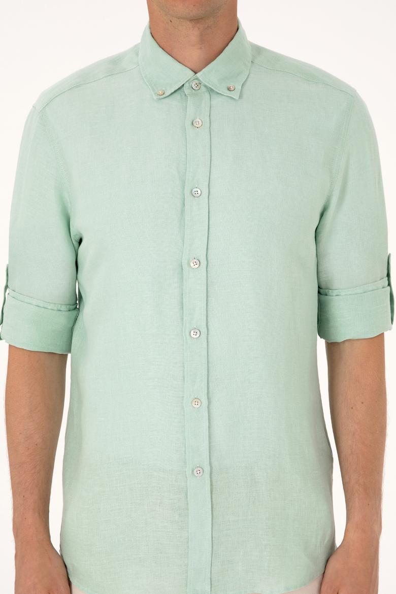 Erkek Su Yeşili Uzun Kollu Gömlek - 50299597007