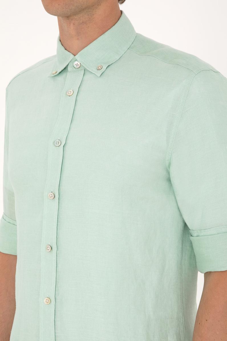 Erkek Su Yeşili Uzun Kollu Gömlek