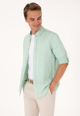 Erkek Su Yeşili Uzun Kollu Gömlek - 50299597007