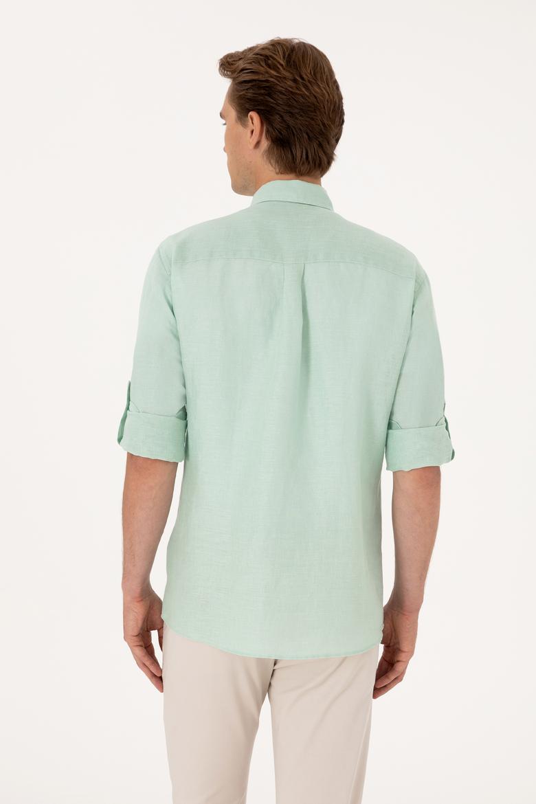 Erkek Su Yeşili Uzun Kollu Gömlek - 50299597007