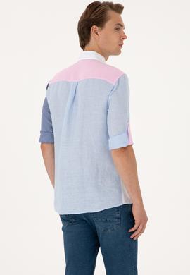 Erkek Açık Mavi Uzun Kollu Gömlek - 50300595006