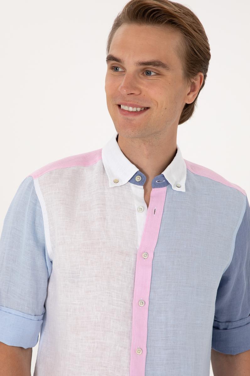 Erkek Açık Mavi Uzun Kollu Gömlek