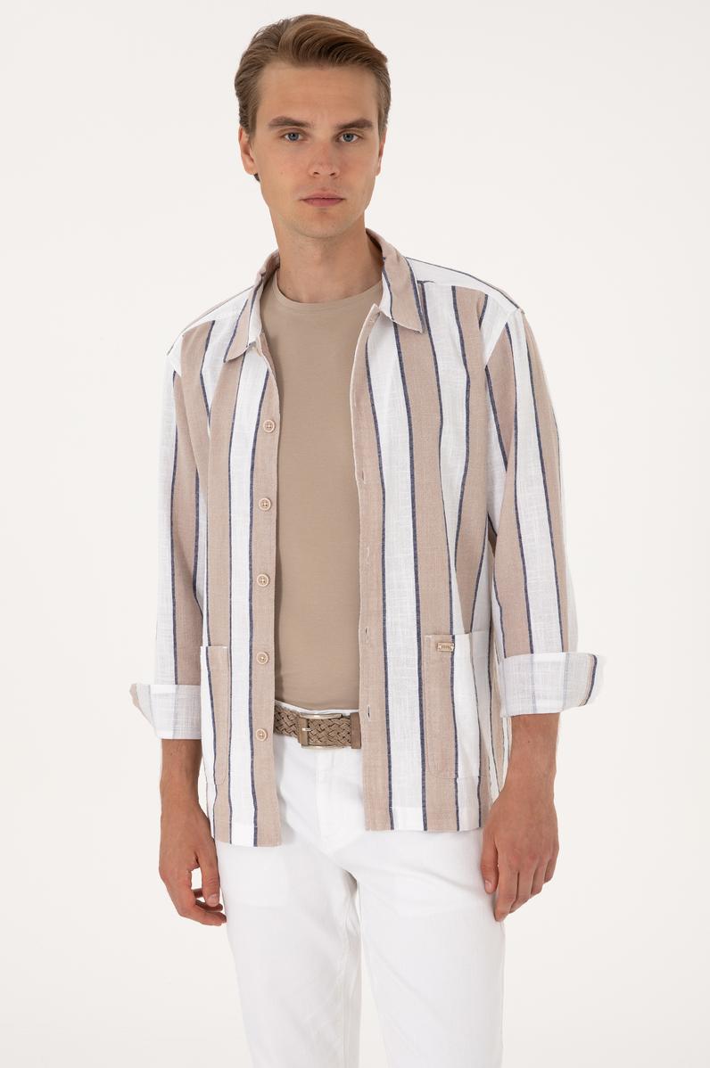 Erkek Taş Uzun Kollu Gömlek