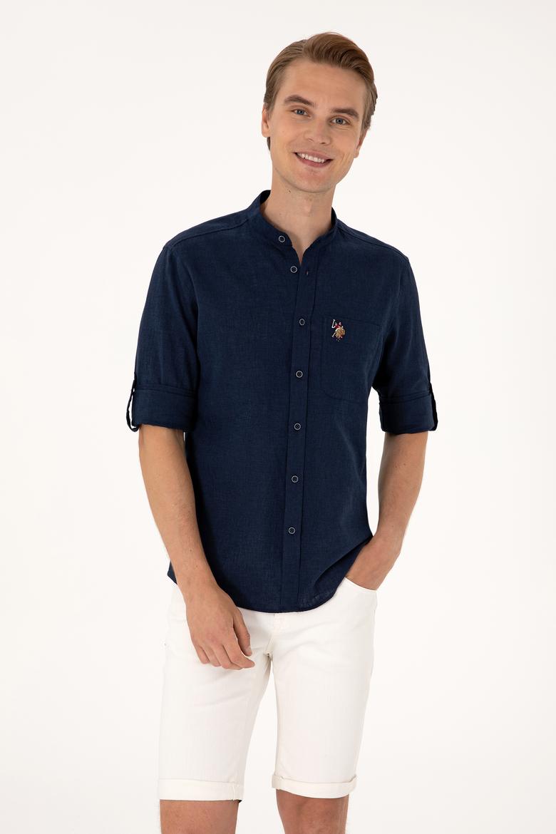 Erkek Lacivert Uzun Kollu Gömlek