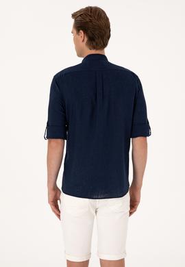 Erkek Lacivert Uzun Kollu Gömlek - 50300215012