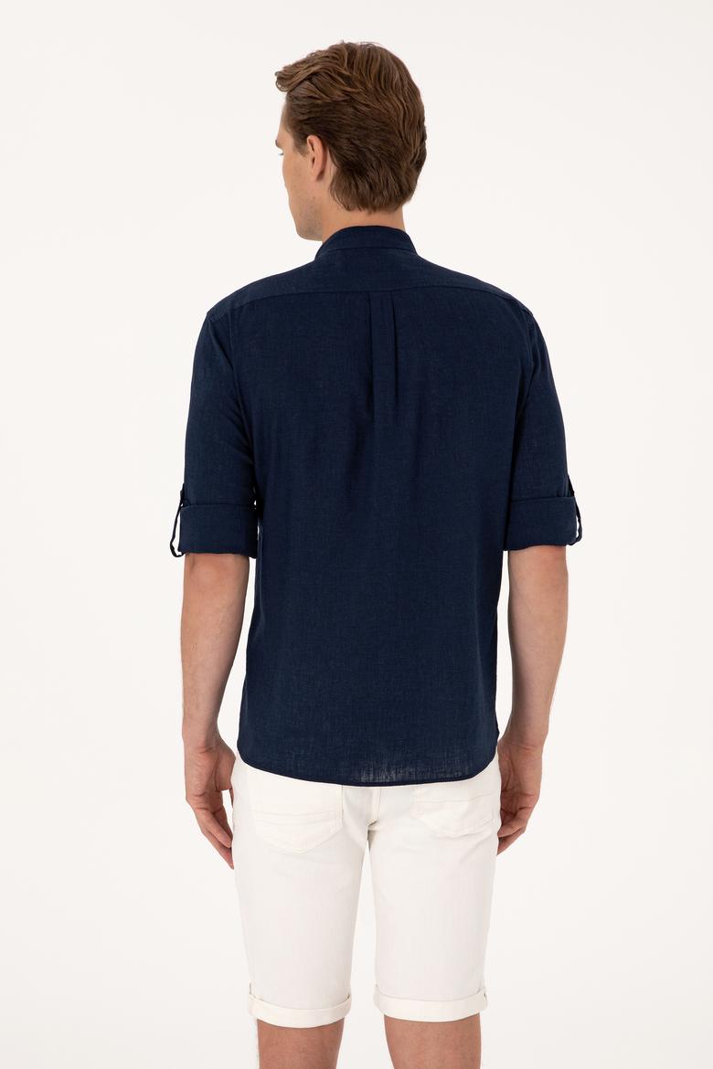 Erkek Lacivert Uzun Kollu Gömlek - 50300215012