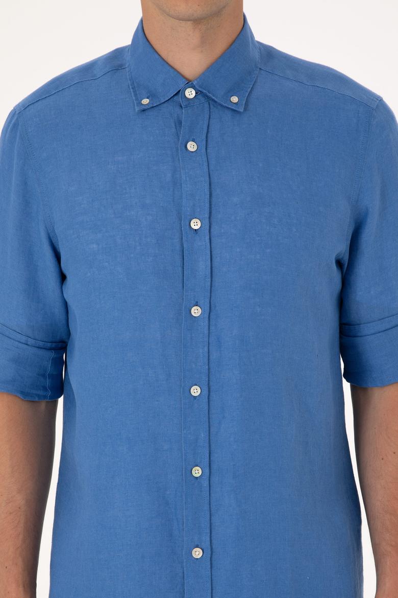 Erkek Saks Uzun Kollu Gömlek - 50299597063