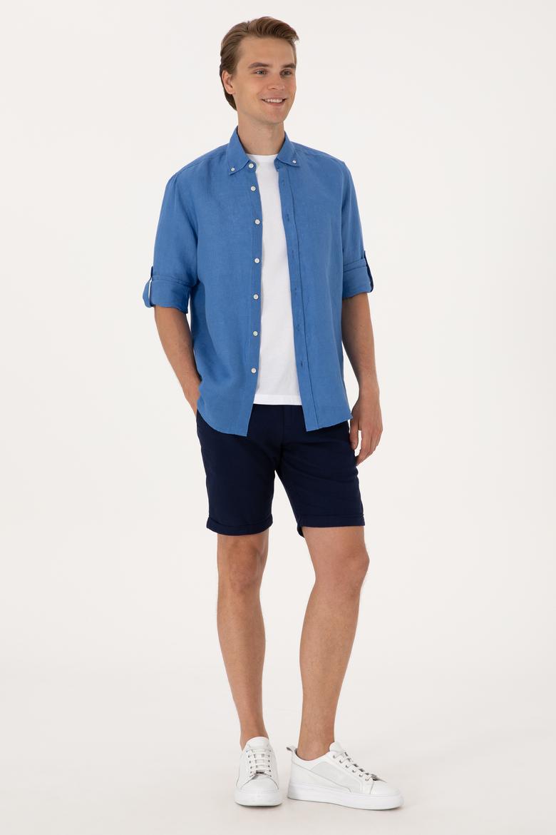 Erkek Saks Uzun Kollu Gömlek - 50299597063